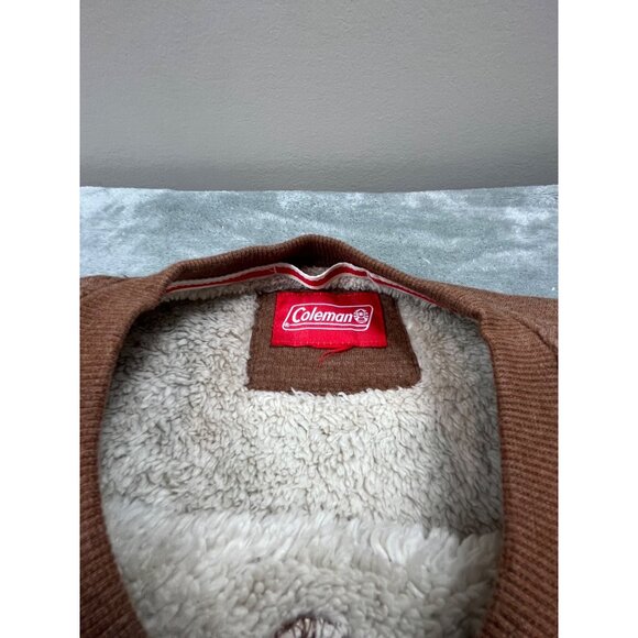 Coleman Mens XL Brown Sherpa-Lined Sweater With Pocket Workwear Warm Outdoors - Picture 3 of 12